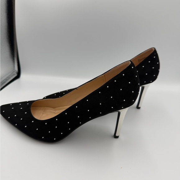 Naji Dress Shoe Pump by ADRIENNE VITTADINI has a studded upper and metallic heel - Picture 5 of 11